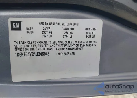 2004 Cadillac Deville Dhs from USA, damaged, VIN 1G6KE54Y24U246945